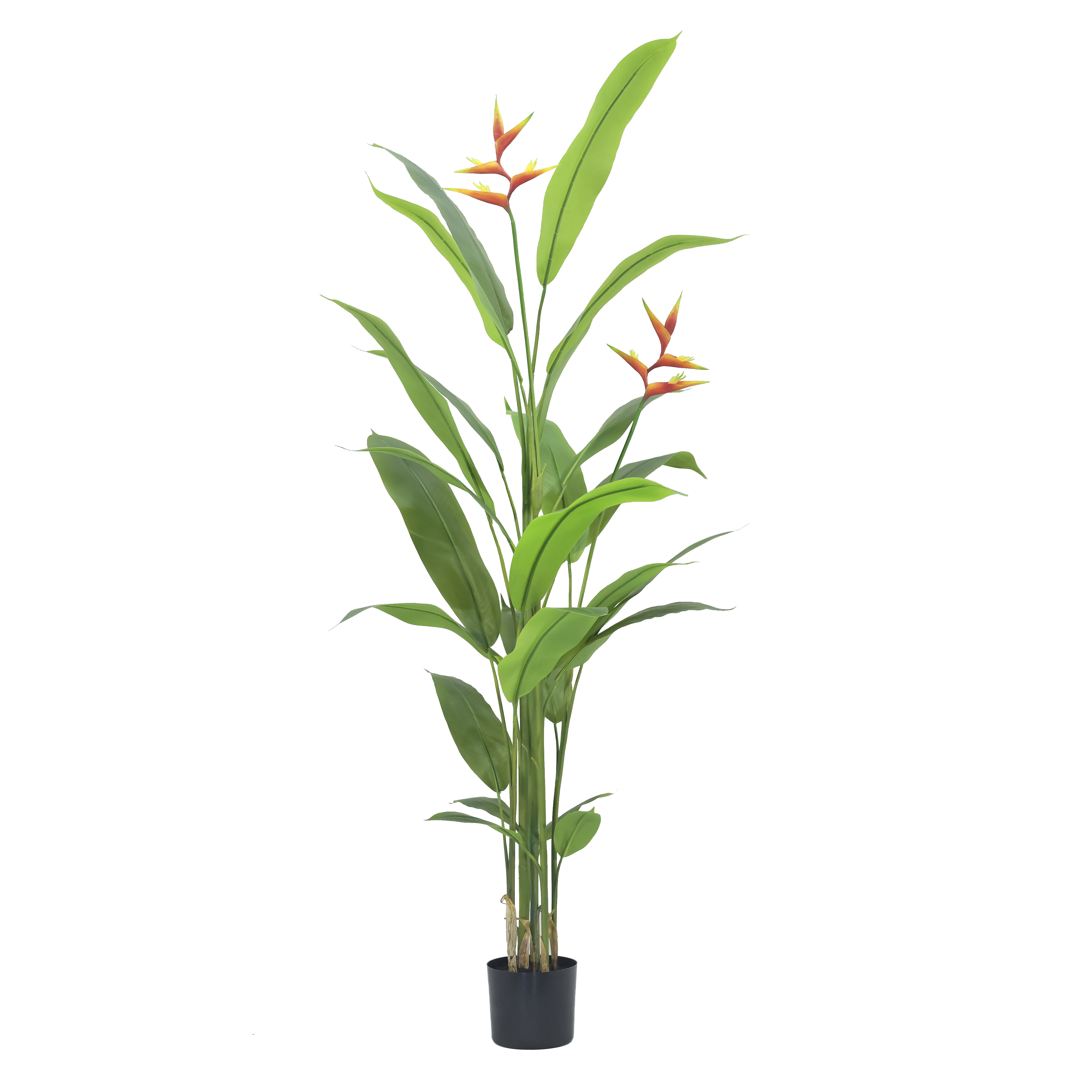 Paradiesvogelpflanze Strelitzie Kunstpflanze 180 cm Künstliche Strelitzie Kunstpflanze Grün mit Blüte Paradiesvogelblume