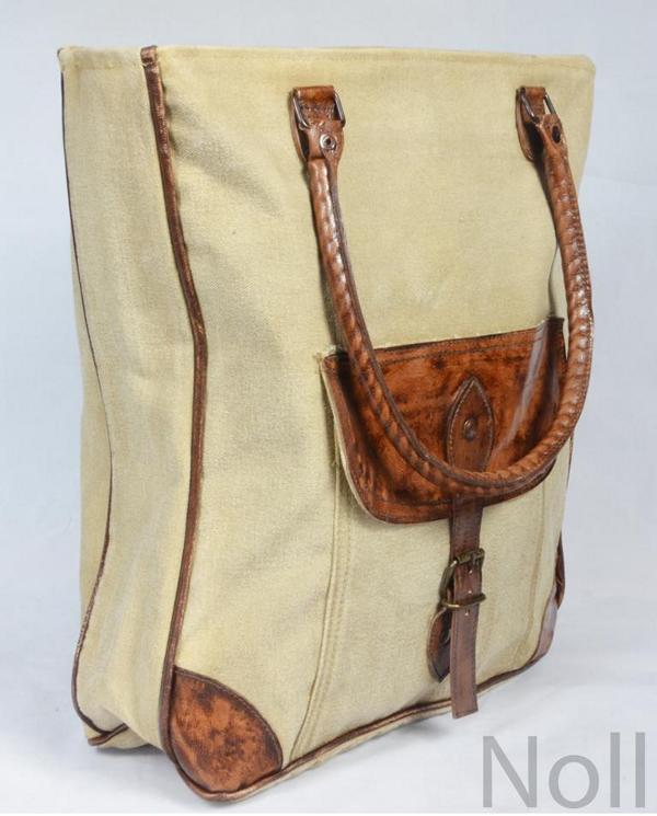 16257b73753005dd Handtasche Canvas Shopper Colmore Leder Braun