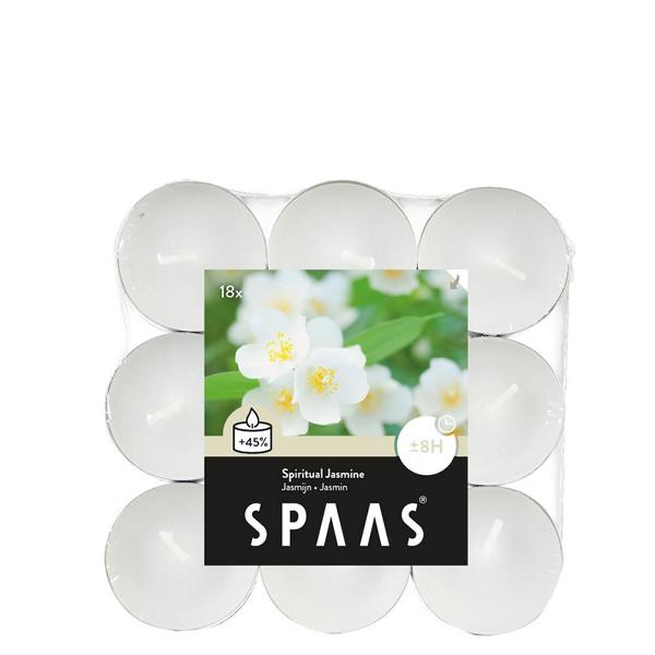 K800_Spaas_5411708180850_0338109-577_ProductPhoto_HRes_ListSearch_1 Teelichter Duft Jasmin 18 Stück