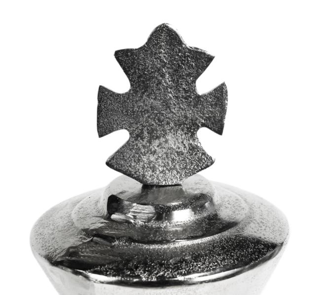Schachfigur Groß als Deko in Silber aus Aluminium (Metall)