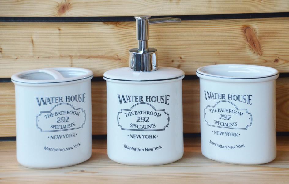 Set-5-ohne Badset Clayre & Eef Keramik Weiß