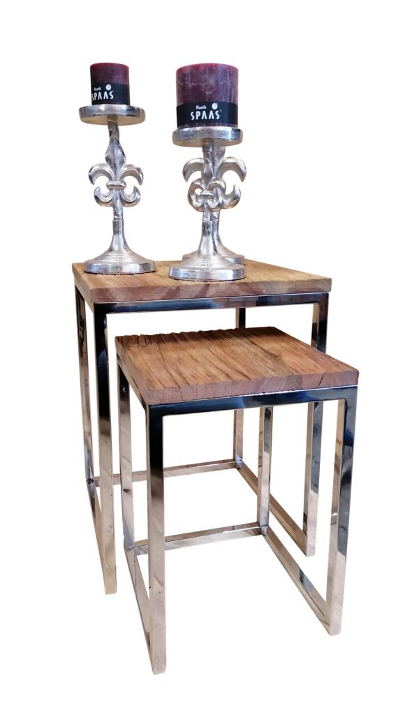 Tisch-2er-Set-Couchtisch-Silber-Holz-MN-MB-7012