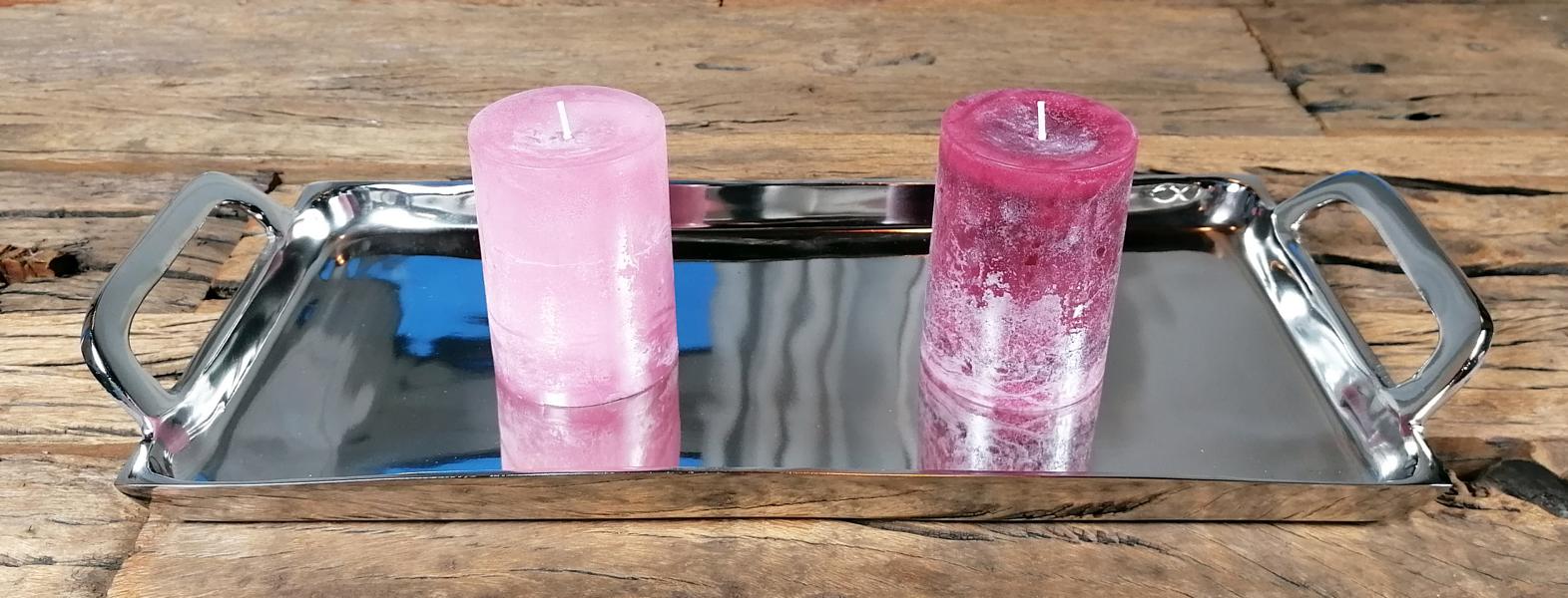 Tablett-Griff-poliert-Silber-Aluminium-MN-DE-5042-7 Tablett Silber poliert 46 cm