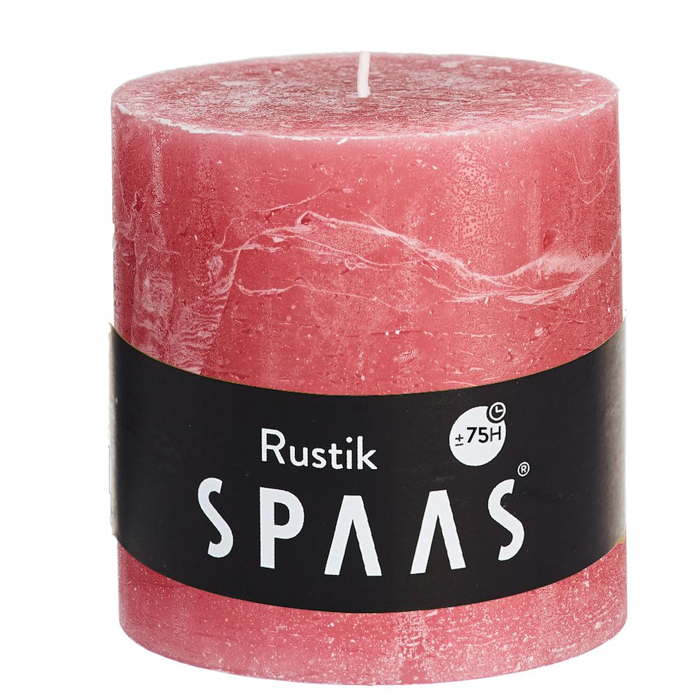 Stumpenkerze Rosa Rustic 10x10 cm