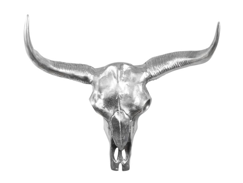 Sch-del-Stierkop-Aluminium-Silber-45b8435a08fd9f Stierkopf Aluminium Silber Büffel Schädel Silber Deko XXL