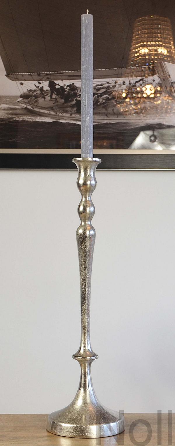 3056cdd540178fd57b3342155dcb Kerzenständer Aluminium Silber Colmore Stabkerze