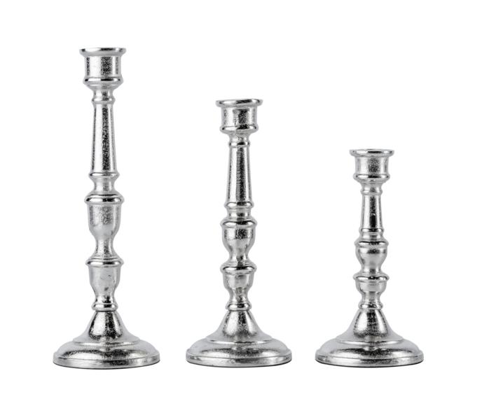 KATHRIN_BARNETZKE_Noll-191122-1 Kerzenständer Silber 3er Set aus Metall