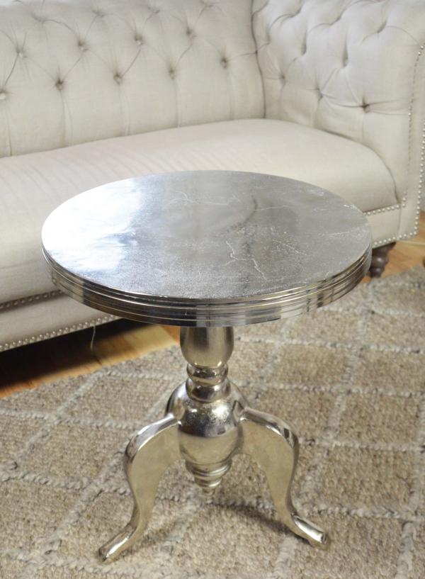 Couchtisch Colmore Beistelltisch Aluminium Silber Massiv