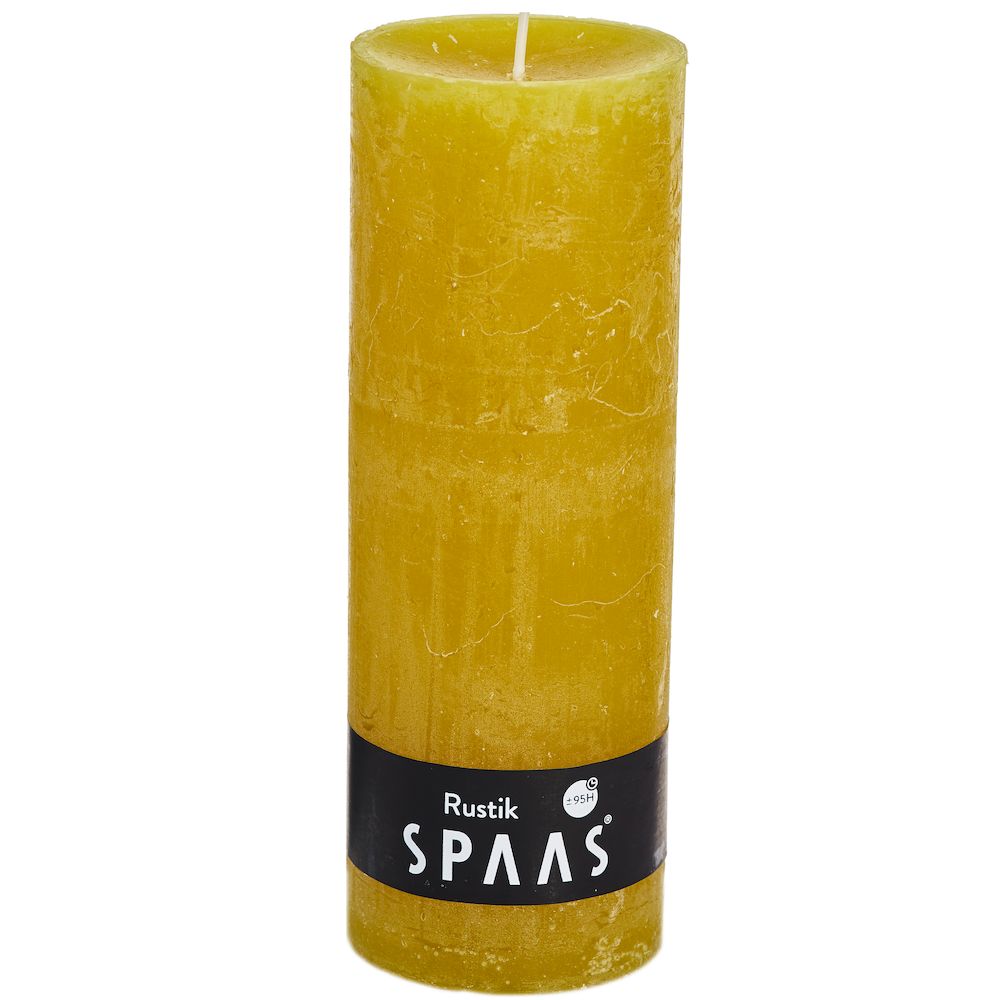 Spaas_5411708157654_0633204-401_ProductPhoto_HRes_ListSearch_1 Stumpenkerze Gelb Rustic 19x7 cm