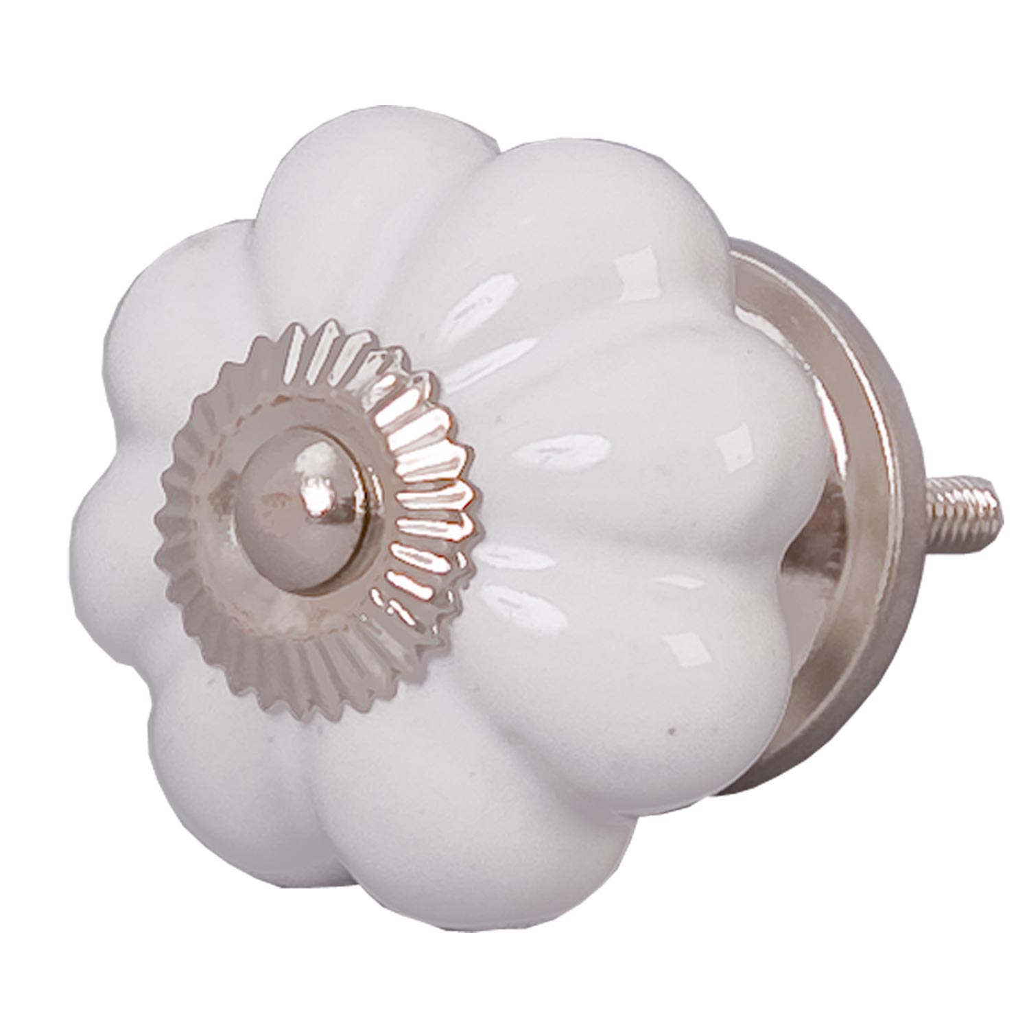 126 Möbelknauf Keramik Clayre & Eef Weiß Blume Ø5 cm