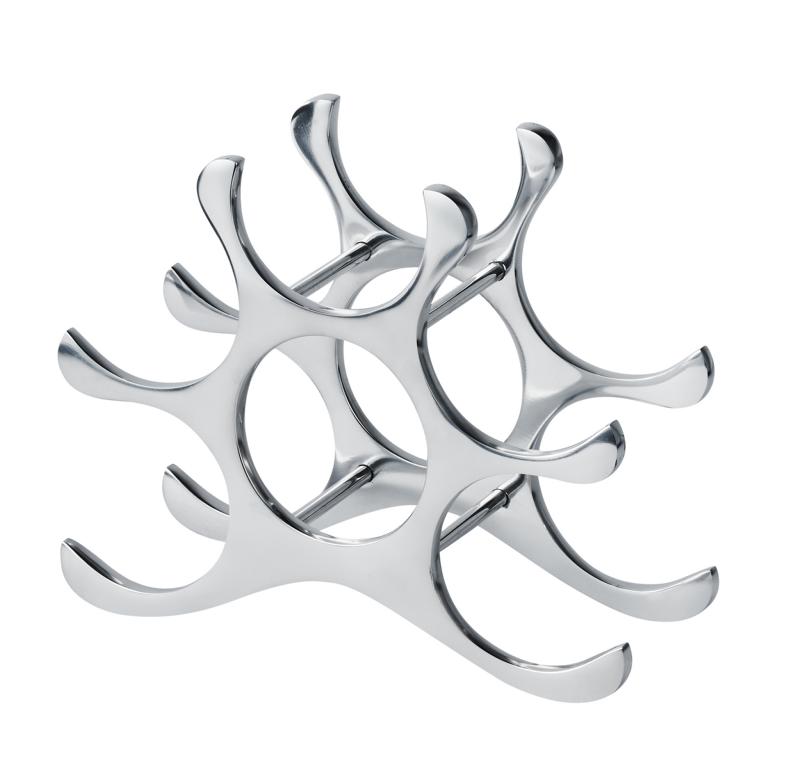 Weinregal_klein_01_1 Weinregal Flaschenregal Silber aus Metall 6 Flaschen