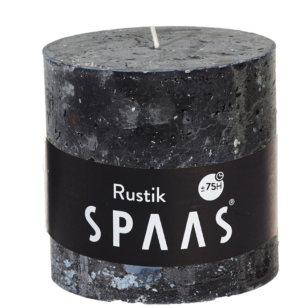 Stumpenkerze Schwarz Rustic 10x10 cm