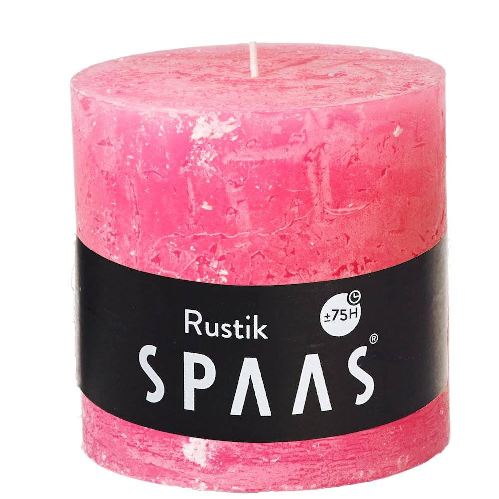 Stumpenkerze Fuchsia Rustic 10x10 cm