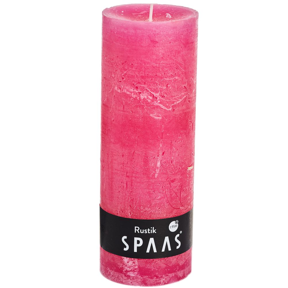 Spaas_5411708131937_0633204-710_ProductPhoto_HRes_ListSearch_1 Stumpenkerze Fuchsia Rustic 19x7 cm