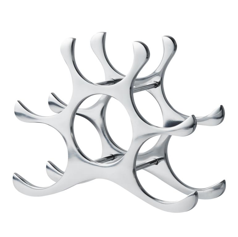 Weinregal_klein_02_1 Weinregal Flaschenregal Silber aus Metall 6 Flaschen