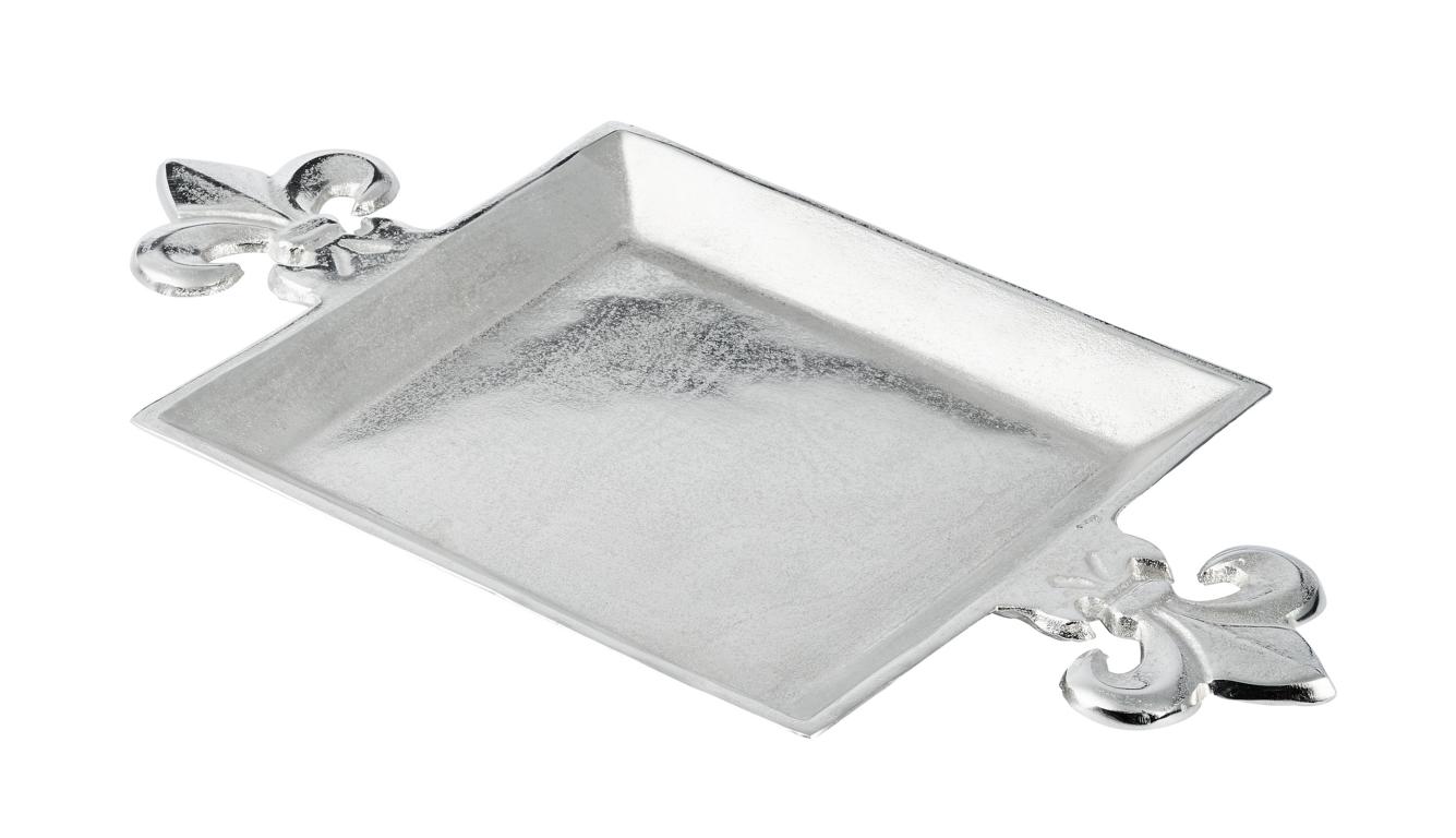 Tablett_Lilie_quadratisch_02_1 Schale Tablett Lilie Silber aus Metall