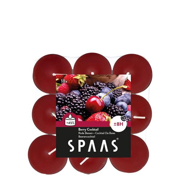K800_Spaas_5411708180775_0338109-273_ProductPhoto_HRes_ListSearch_1 Teelichter Duft Beerencocktail 18 Stück