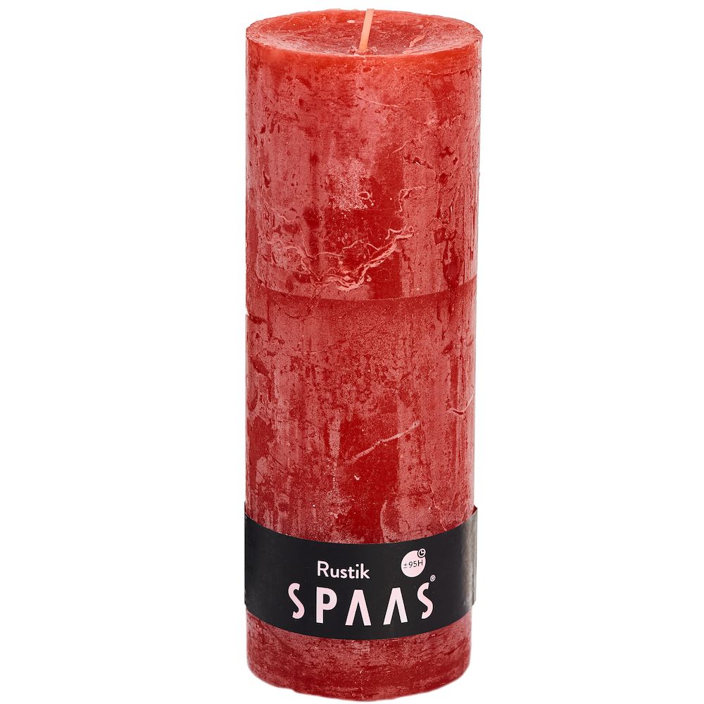Spaas_5411708119324_0633204-013_ProductPhoto_HRes_ListSearch_1 Stumpenkerze Rot Rustic 19x7 cm