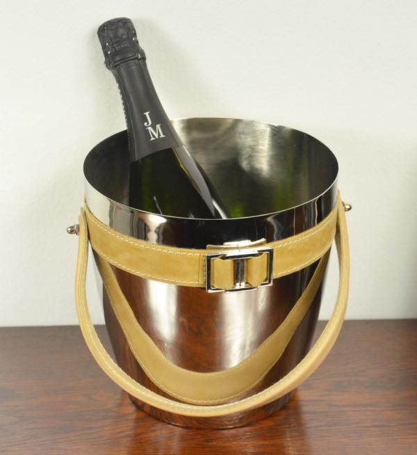 Colmore-Champagnerk-hler-4 Weinkühler Edelstahl Ledergriff
