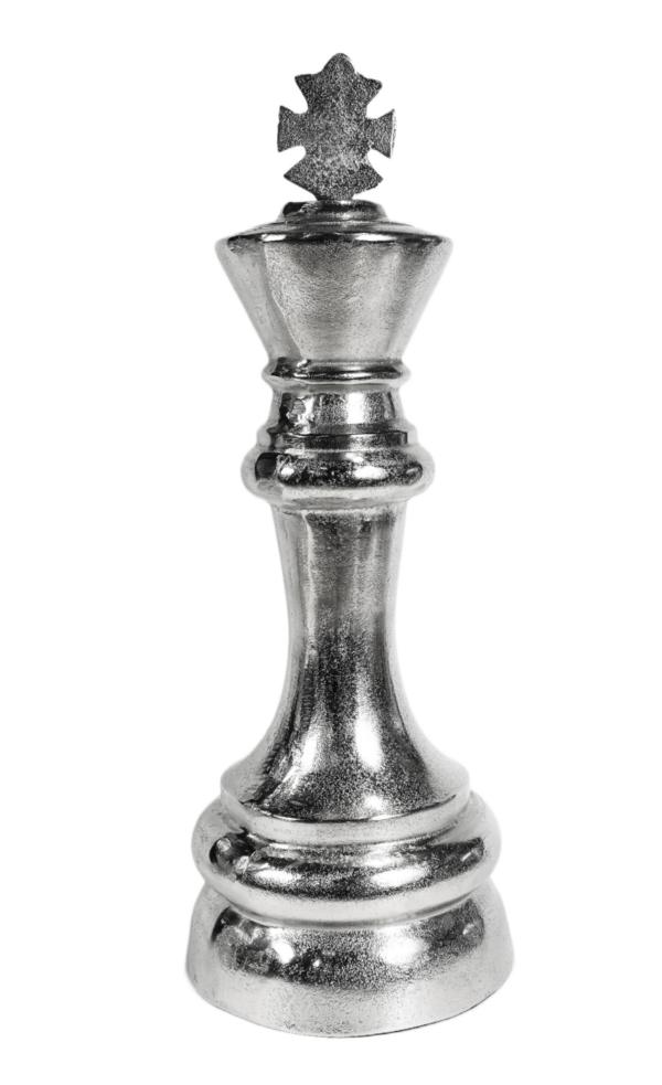 Schachfigur Groß als Deko in Silber aus Aluminium (Metall)