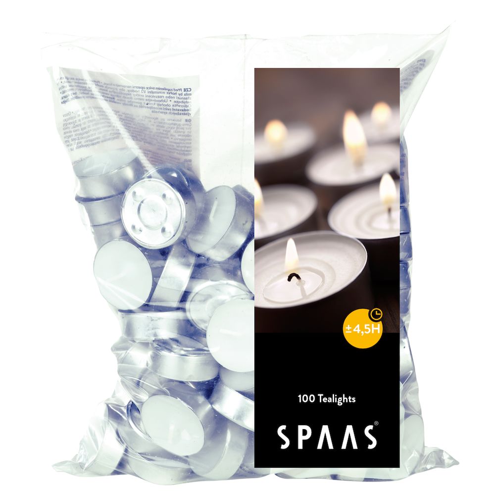 Spaas_5411708045623_0310012-000_ProductPhoto_HRes_ListSearch_1 Teelichter 100er Beutel 4,5 h