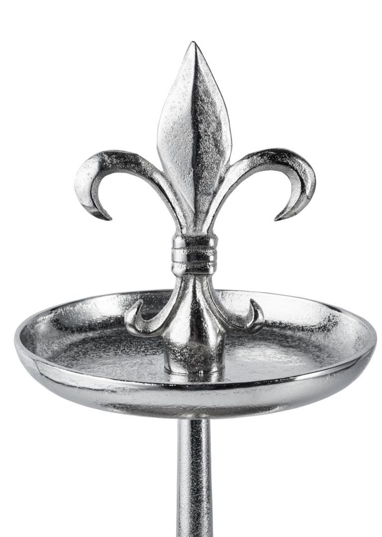 Etagere-Lilie-03 Etagere Lilie Zweistöckig aus Metall in Silber