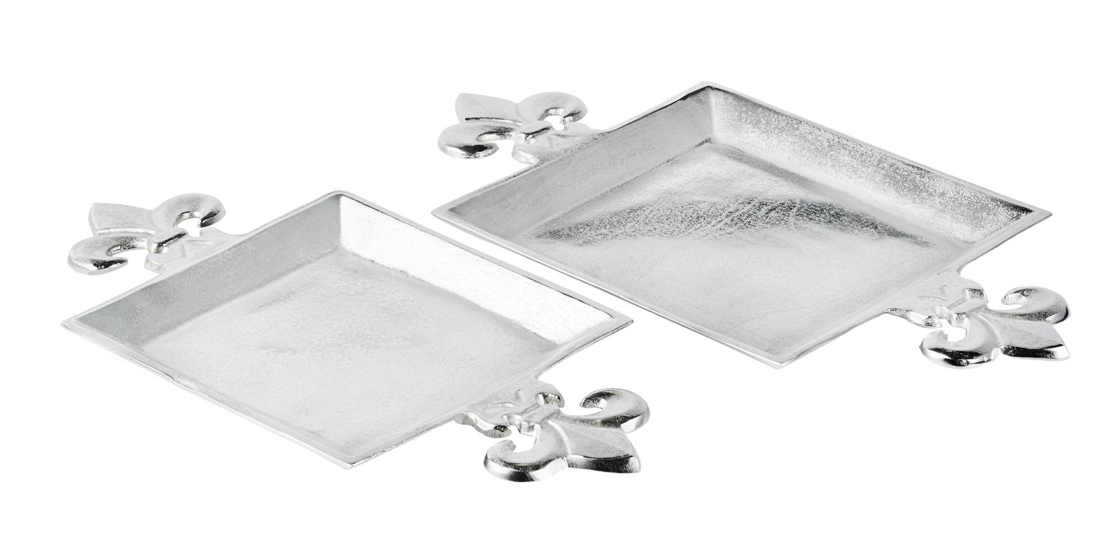 Tablett_Lilie_quadratisch_01_1 Schale Tablett Lilie Silber aus Metall