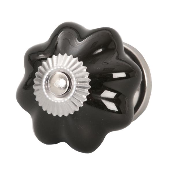 61898-T-rknauf-von-Clayre-Eef Möbelknauf Clayre & Eef Möbelgriff Schwarz Keramik