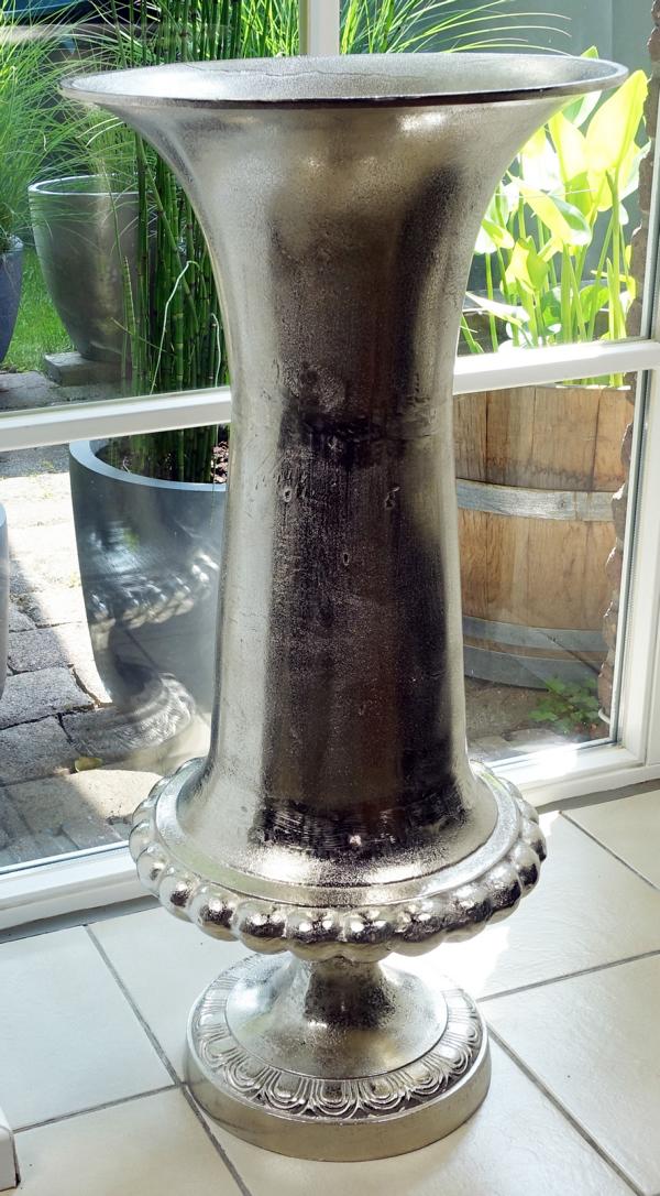 Bodenvase-Aluminium-Rund-Silber-MN-VA-1013-1 Vase Dekovase Silber aus Aluminium (Metall)
