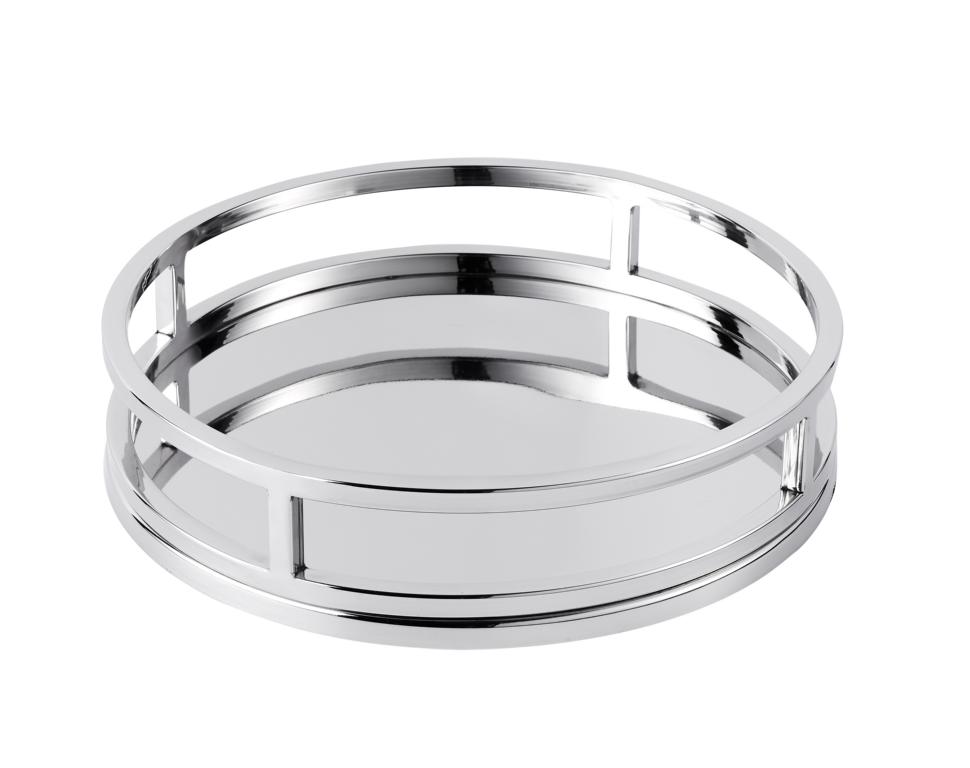 Dekoschale-rund-gl-nzend-1 Tablett Edelstahl Silber 30 cm