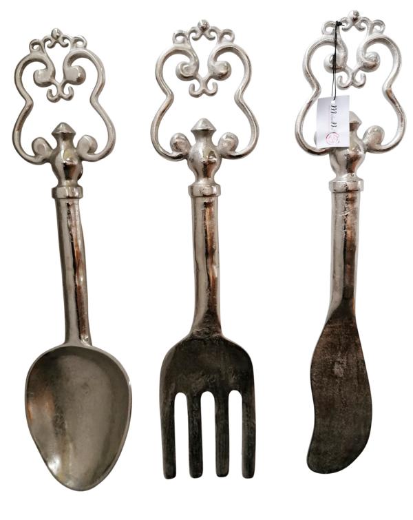 Besteck-Wanddeko-Silber-Aluminium-Wandbesteck-MN-WD-3020_1 Besteck Wanddeko Silber 64 cm