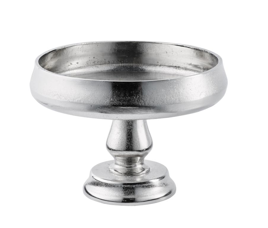 Schale_rund-01 Schale auf Standfuß Silber Rund aus Metall