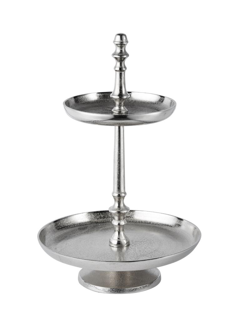 Etagere-klein-02_1 Etagere 2-stöckig aus Metall in der Farbe Silber