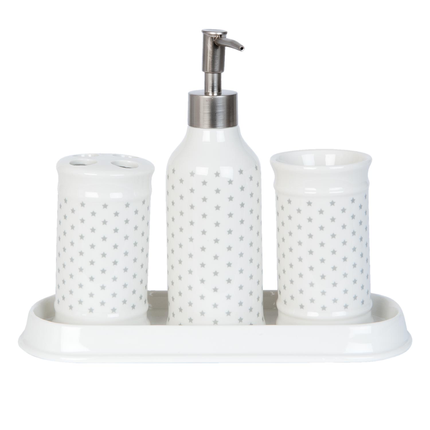 63369 Badset Weiß Kleine Sterne Clayre & Eef Keramik