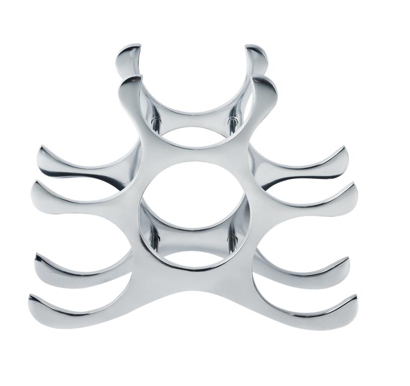Weinregal_klein_04_1 Weinregal Flaschenregal Silber aus Metall 6 Flaschen