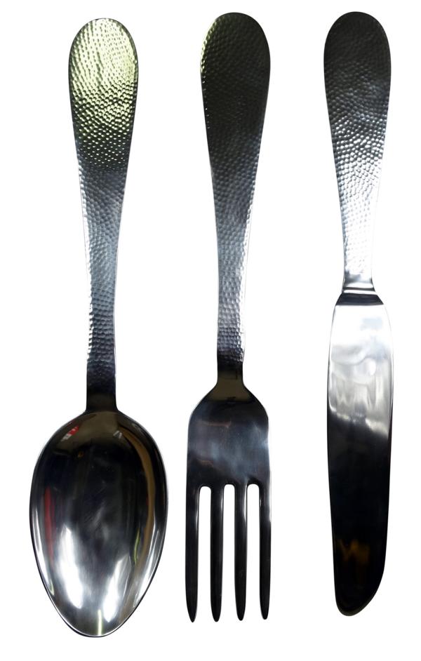 Wandbesteck-Aluminium-Silber-Hammerschlag-MN-WD-3016-3017-25d17a5fcd0c71 Dekobesteck Wandbesteck Silber Aluminium XL 62 cm