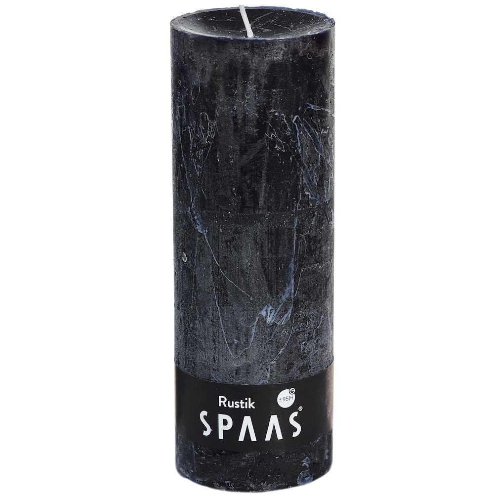 Spaas_5411708139193_0633204-018_ProductPhoto_HRes_ListSearch_1 Stumpenkerze Schwarz Rustic 19x7 cm