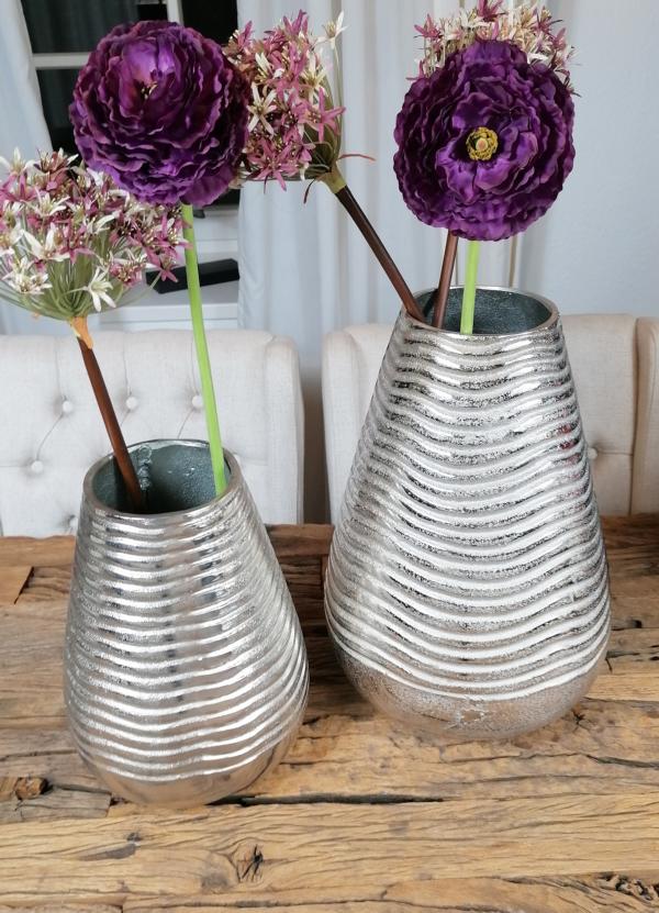 Vase-Silber-Rund-Aluminium-MN-VA-1029-und-MN-VA-1030-6 Vase XL Rund Silber 32 cm / 43 cm