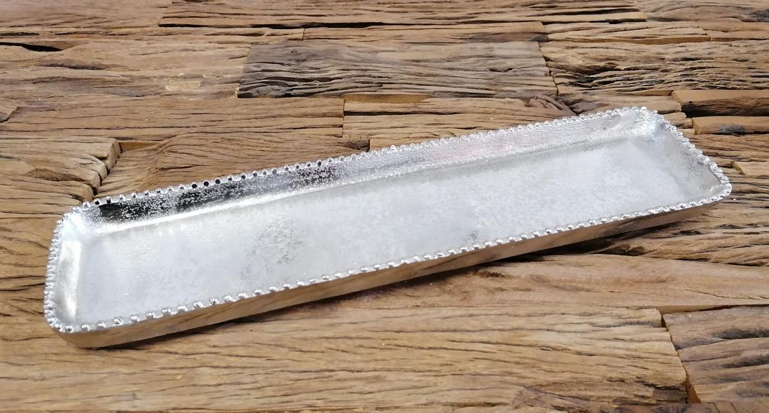 Schale-Silber-Aluminium-Metall-MN-DE-5064-2 Schale Silber Aluminium 40 cm
