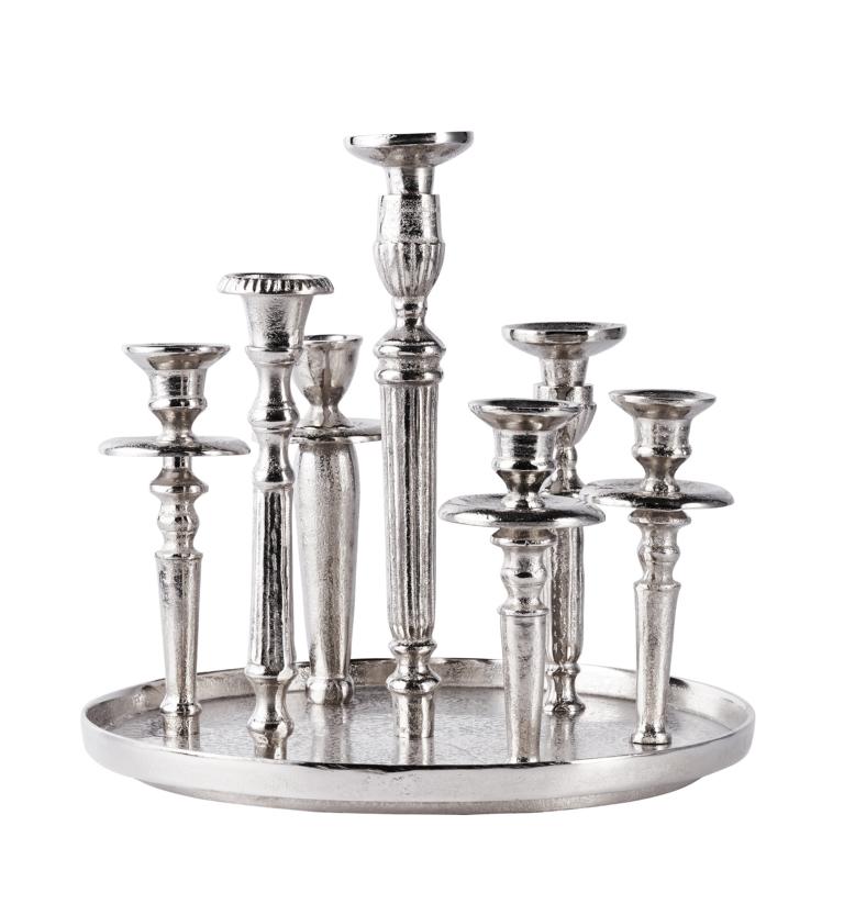 Kerzenständer 3-armig Kerzenständer Für Stabkerzen Silber Metall Kerzenhalter 