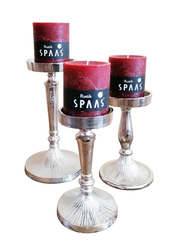 | Stumpenkerzen Set Silber 3er online Kerzenständer für Noll kaufen Michael