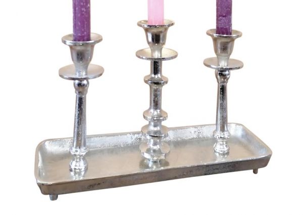 Kerzenständer 3-Armig Silber