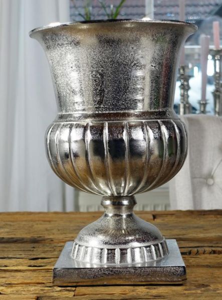 Vase Aluminium Silber Bodenvase H 35 cm