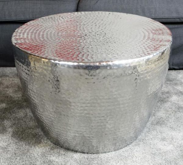 Couchtisch Aluminium Silber 58x58x40 cm B-Ware