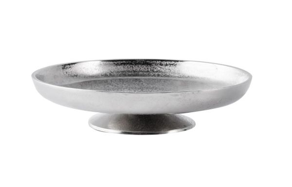 Schale Standfuß Aluminium Silber XL 29,5 cm