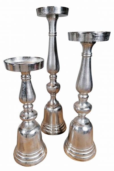 Kerzenständer XL Silber H 40 cm / 50 cm / 60 cm