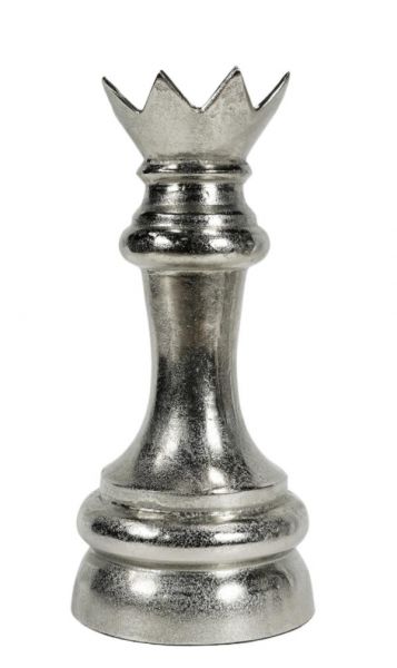 Schachfigur XXL Dame in Silber aus Aluminium