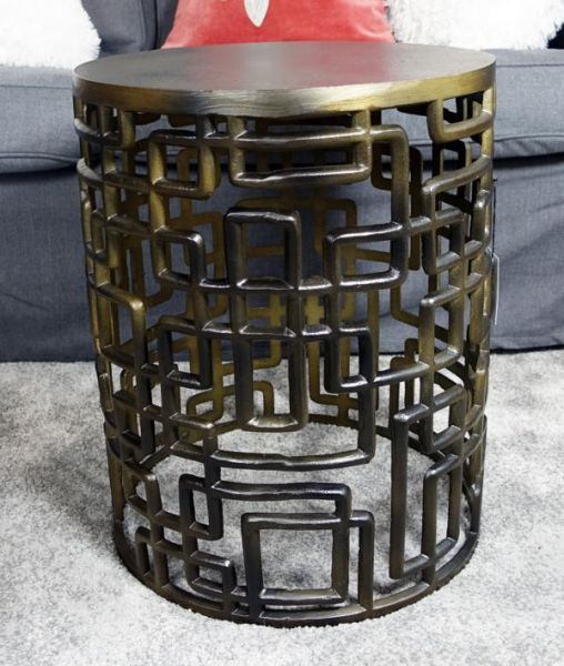 Couchtisch Eisen Bronze Rund 48 cm B-Ware