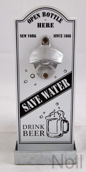 Wandflaschenöffner Save Water Kronkorkenbehälter