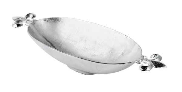 Schale Lilie oval tief in der Farbe Silber aus Metall